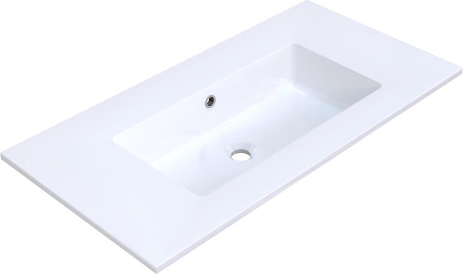 Arcqua Mira Wastafel Enkel Zonder Kraangat 91x46x16 cm Glans Wit