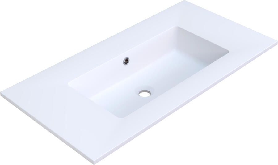 Arcqua Mira Wastafel Enkel Zonder Kraangat 91x46x16 cm Mat Wit