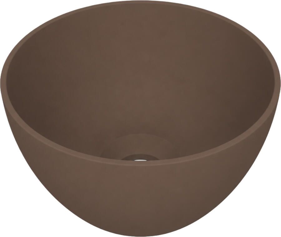 Arcqua Olivia Opbouw Waskom Rond 22x22x12 cm Mat Chocola