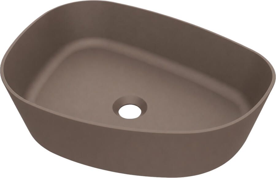 Arcqua Rocker Opbouw Waskom Organisch L 50x37x13 cm Mat Mokka