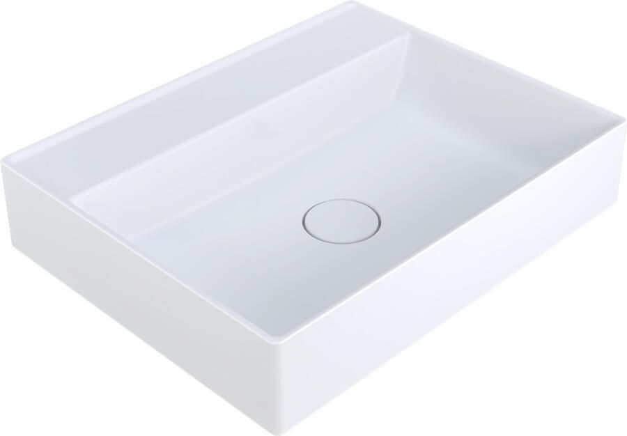 Arcqua Wastafel Edge 60x47x12 cm Cast Marble 1 Wasbak Mat Wit