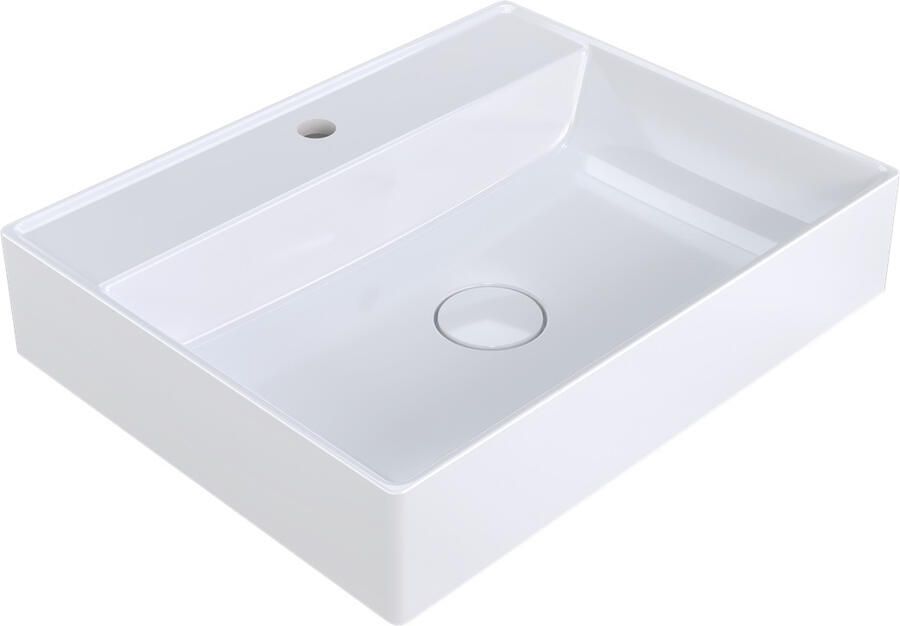 Arcqua Wastafel Edge Enkel 1 Kraangat 60x47x12 cm Glans Wit