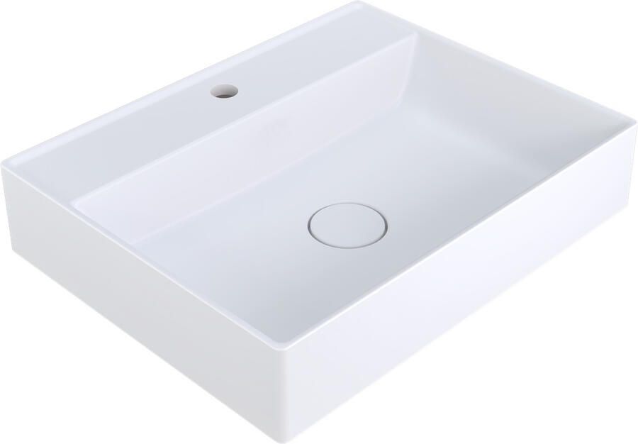 Arcqua Wastafel Edge Enkel 1 Kraangat 60x47x12 Mat Wit