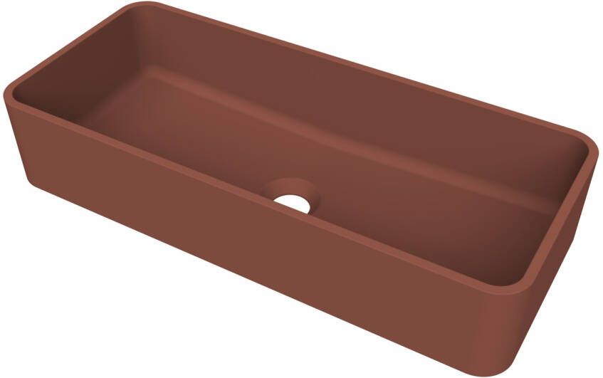 Arcqua Case Opbouw Waskom Rechthoek 60x26 Mat Terracotta