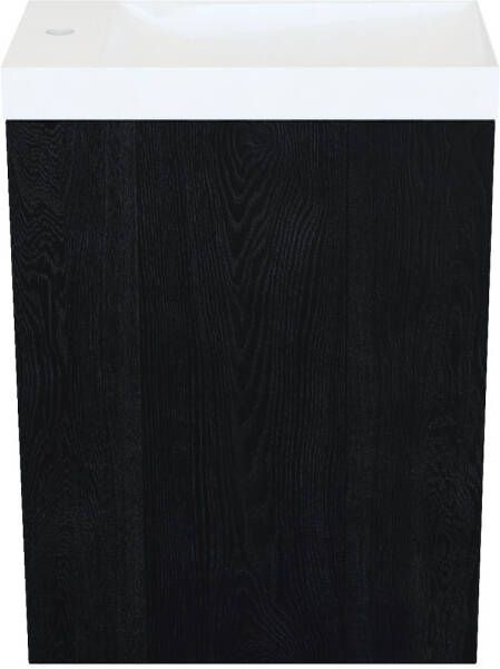 Arcqua Marble Fonteinset 40x22x54.5cm fontein glans wit zonder overloop oak black FNK492357