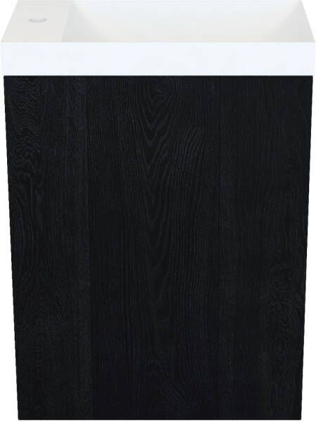 Arcqua Marble Fonteinset 40x22x54.5cm fontein mat wit zonder overloop oak black FNK497733