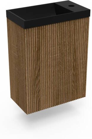 Arcqua Fonteinkast Cafe Oak Ridge 40x55x28 cm Incl. Fontein Mat Zwart Zonder Overloop