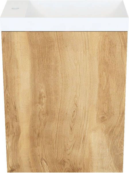 Arcqua Marble Fonteinset 40x22x54.5cm fontein mat wit met overloop oak natural FNK489966