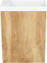 Arcqua Marble Fonteinset 40x22x54.5cm fontein mat wit met overloop oak natural FNK489966 - Thumbnail 1