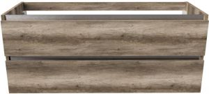 Arcqua Luna wastafelonderkast 119.5x45.9cm met softclose Greeploos 2 lades hout met melamine afwerking canyon oak ONK413696