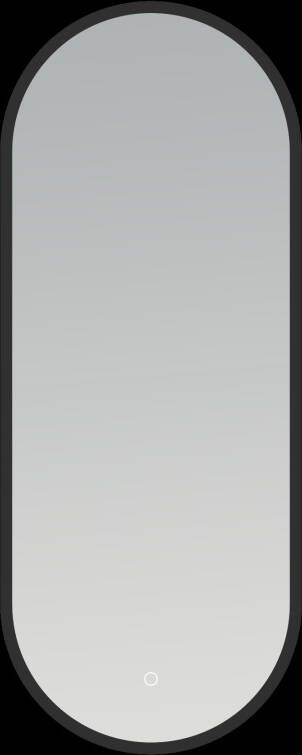 Arcqua Spiegel Framed 40x100 Cm Ovaal Verticaal Mat Zwart Front LED