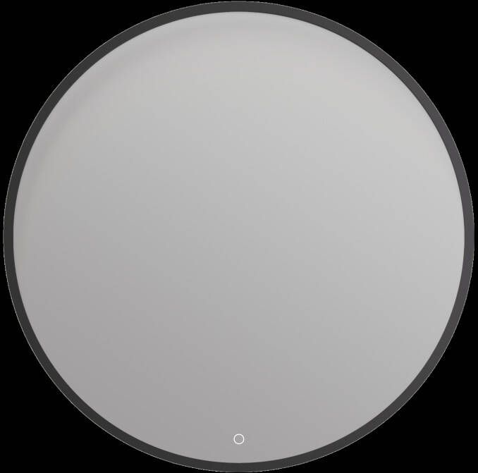 Arcqua Spiegel Framed 80 Cm Rond mat Zwart Front LED Verlichting