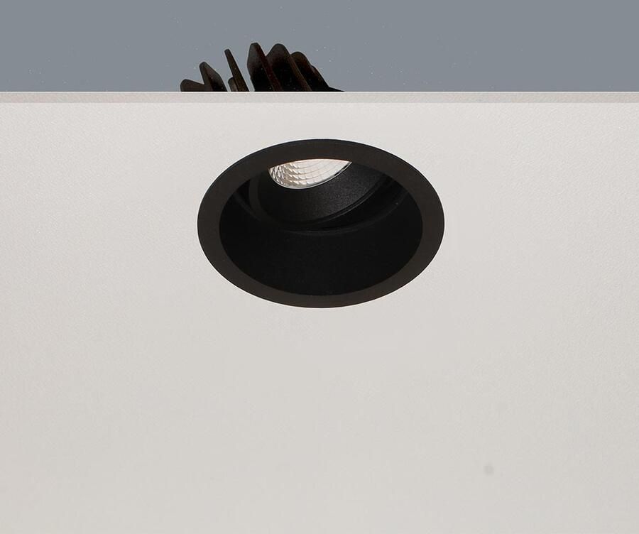 Artdelight Inbouwspot Ribs 1 Lichts LED 2700K Dimbaar Zwart