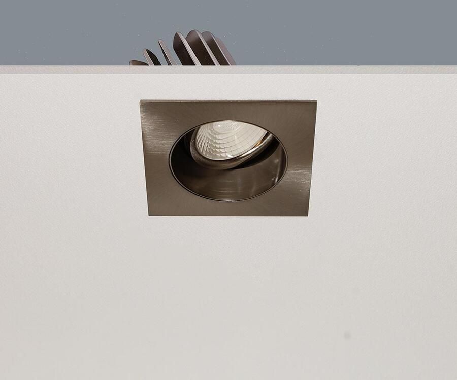 Artdelight Inbouwspot Venice 1 Lichts Large Vierkant LED 2700K Dimbaar Mat Staal