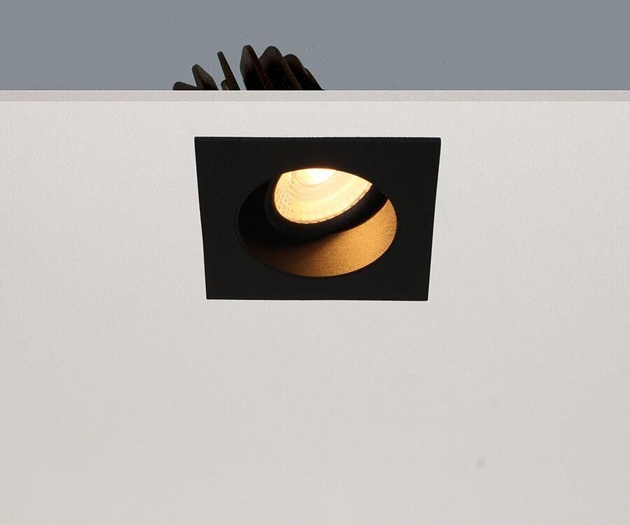 Artdelight Inbouwspot Venice 1 Lichts Large Vierkant LED 2700K Dimbaar Zwart