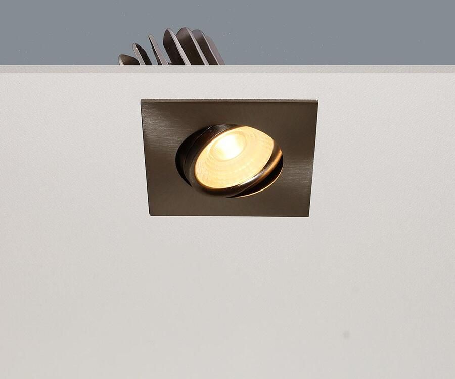 Artdelight Inbouwspot Venice 1 Lichts Small Vierkant LED 2700K Dimbaar Mat Staal
