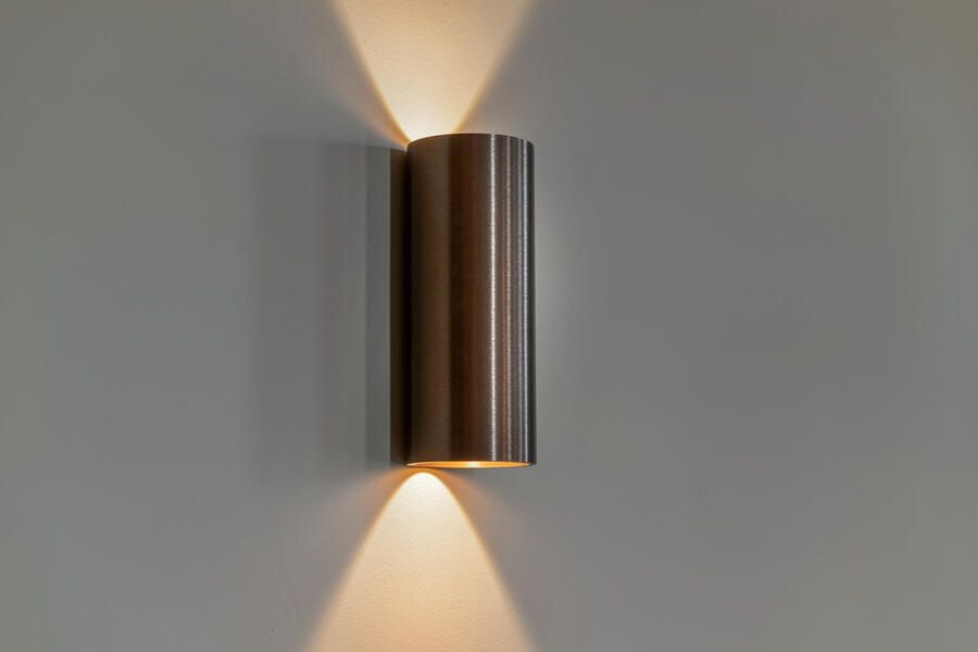 Artdelight Wandlamp Brody 2 Lichts LED 2700K Dimbaar Geborsteld Brons