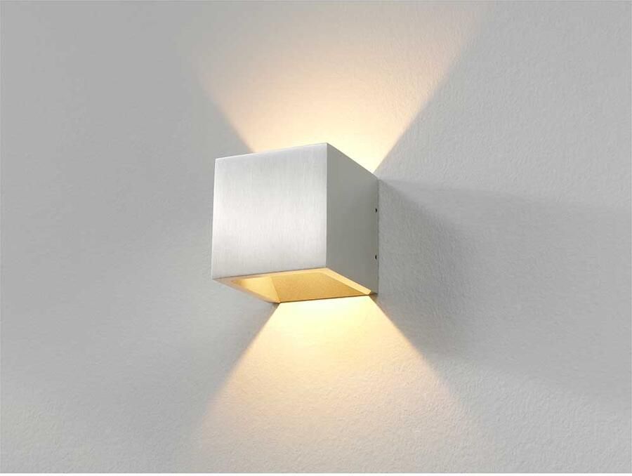 Artdelight Wandlamp Cube 2 Lichts LED 2700K Dimbaar Aluminium