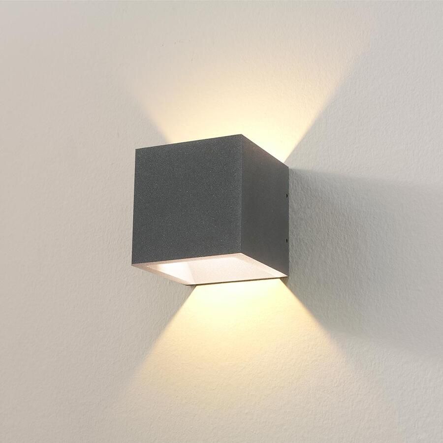 Artdelight Wandlamp Cube 2 Lichts LED 2700K Dimbaar Grafiet