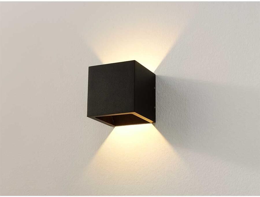 Artdelight Wandlamp Cube 2 Lichts LED 2700K Dimbaar Zwart