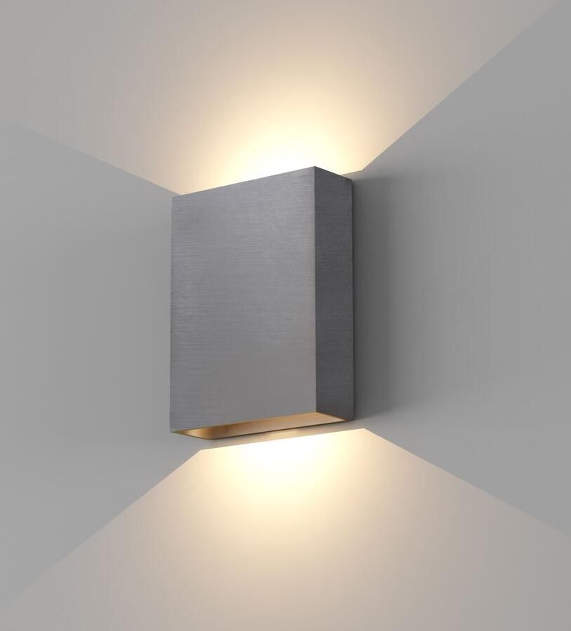 Artdelight Wandlamp Memphis 2 Lichts LED 2700K Dimbaar Gunmetal