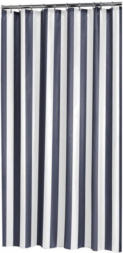 Sealskin douchegordijn Linje 100% polyester blauw print 180x200 cm