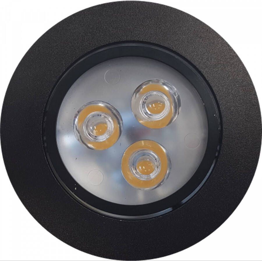 Badkamerdepot Inbouw Spotlamp Sanimex 85x45 mm Inclusief Armatuur en Gu10 3 Watt Zwart (3 stuks)