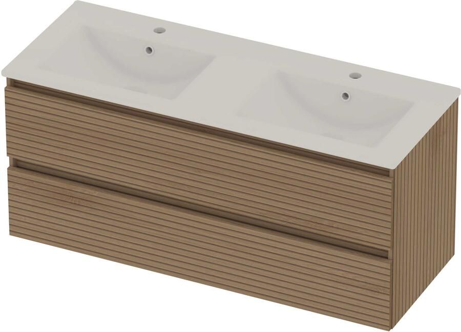 Basic-Line Coach 46 Badmeubelset Porselein 120x46x54 cm C46GWELO120D2 Lamello Oak Glans Wit