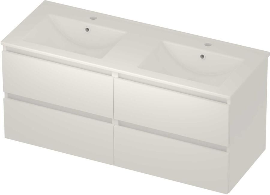 Basic-Line Coach 46 Badmeubelset Porselein 120x46x54 cm C46gwemw2x602 Mat White Glans Wit