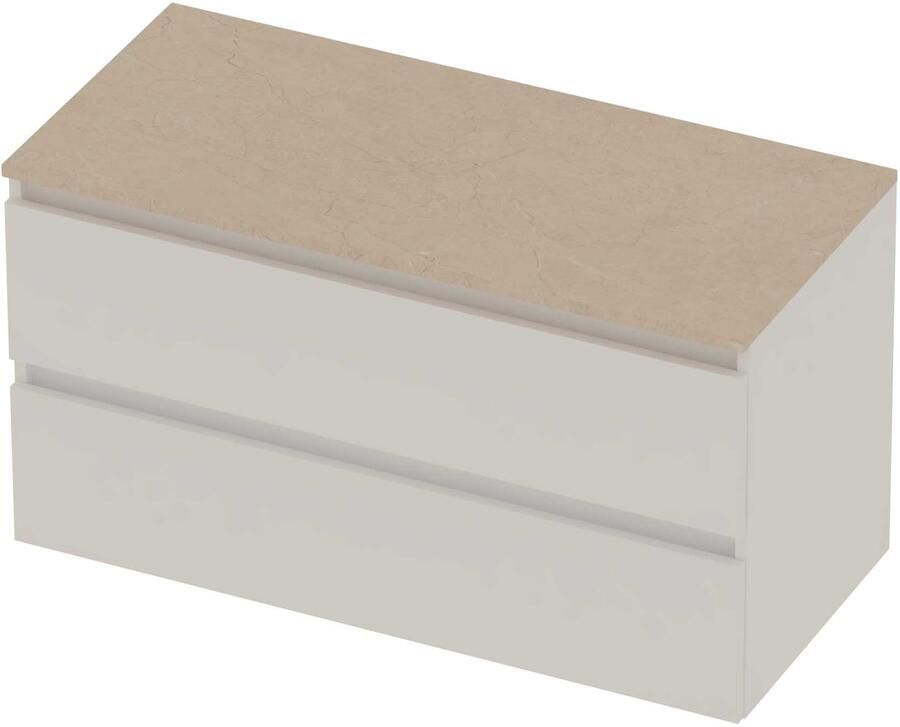 Basic-Line Deck 46 Badmeubelset Greeploos 100x46x58 cm Mat White Sand Stone