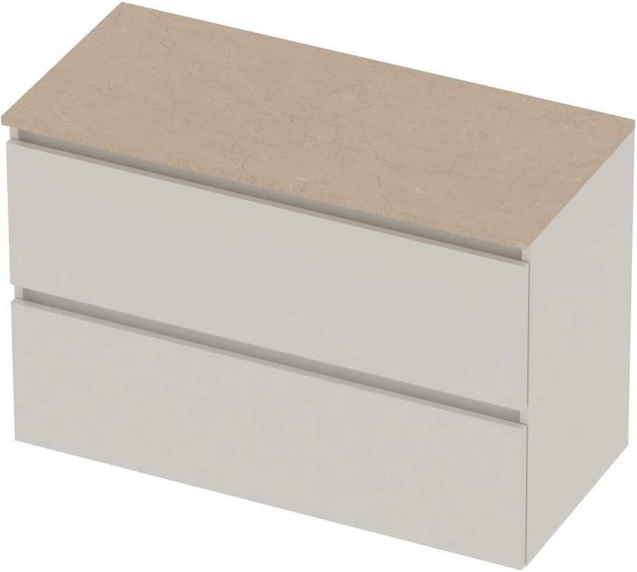 Basic-Line Deck 46 Badmeubelset Greeploos 100x46x66 cm Ice White Sand Stone