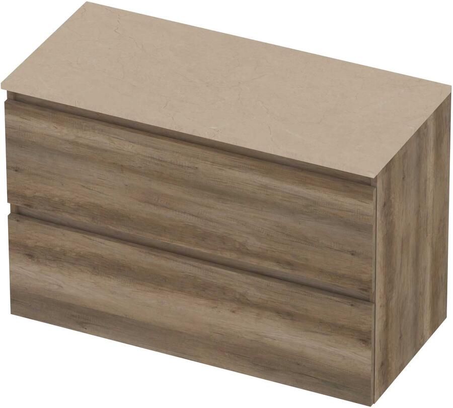 Basic-Line Deck 46 Badmeubelset Greeploos 100x46x66 cm Scotch Oak Sand Stone