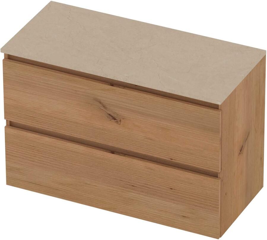 Basic-Line Deck 46 Badmeubelset Greeploos 100x46x66 cm Whisky Oak Sand Stone