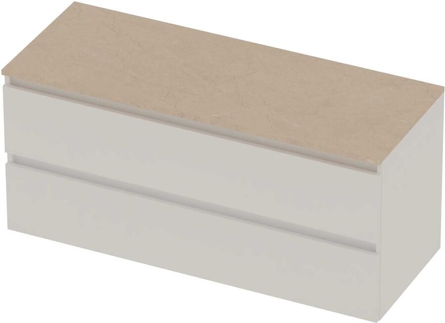 Basic-Line Deck 46 Badmeubelset Greeploos 120x46x58 cm D46SSEMW120 Mat White Sand Stone