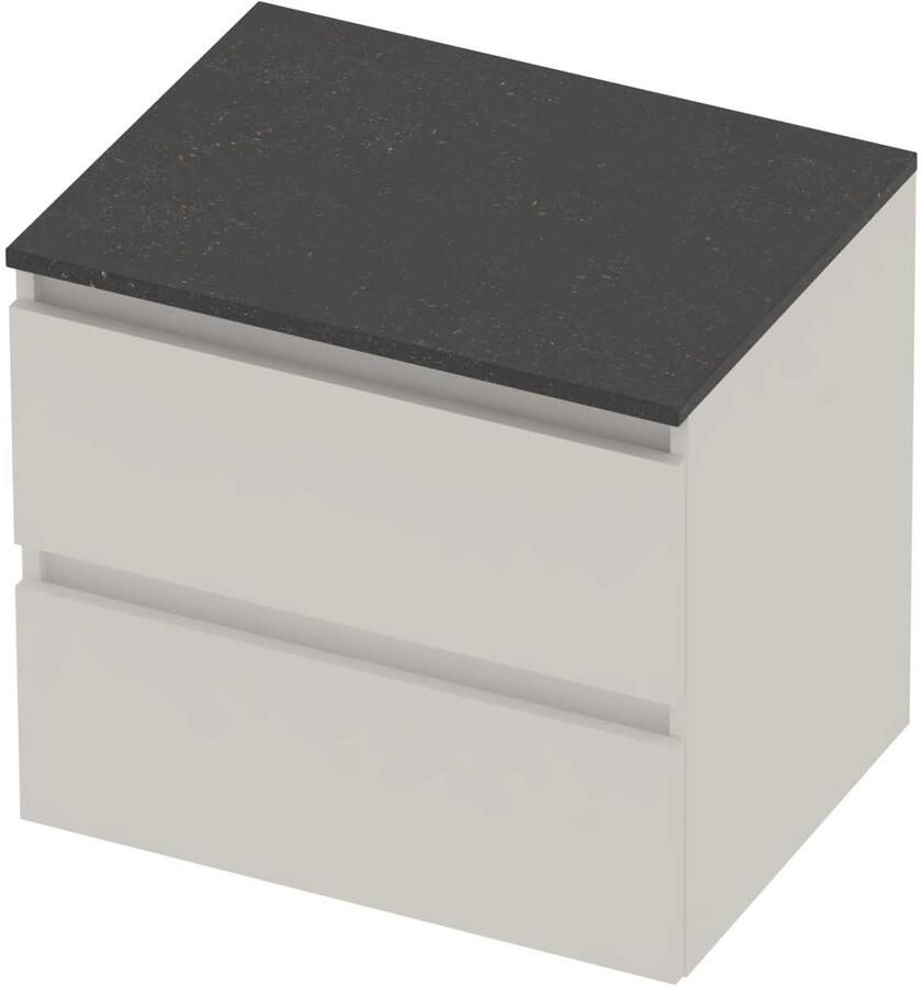 Basic-Line Deck 46 Badmeubelset Greeploos 60x46x58 cm Mat White Blue Stone