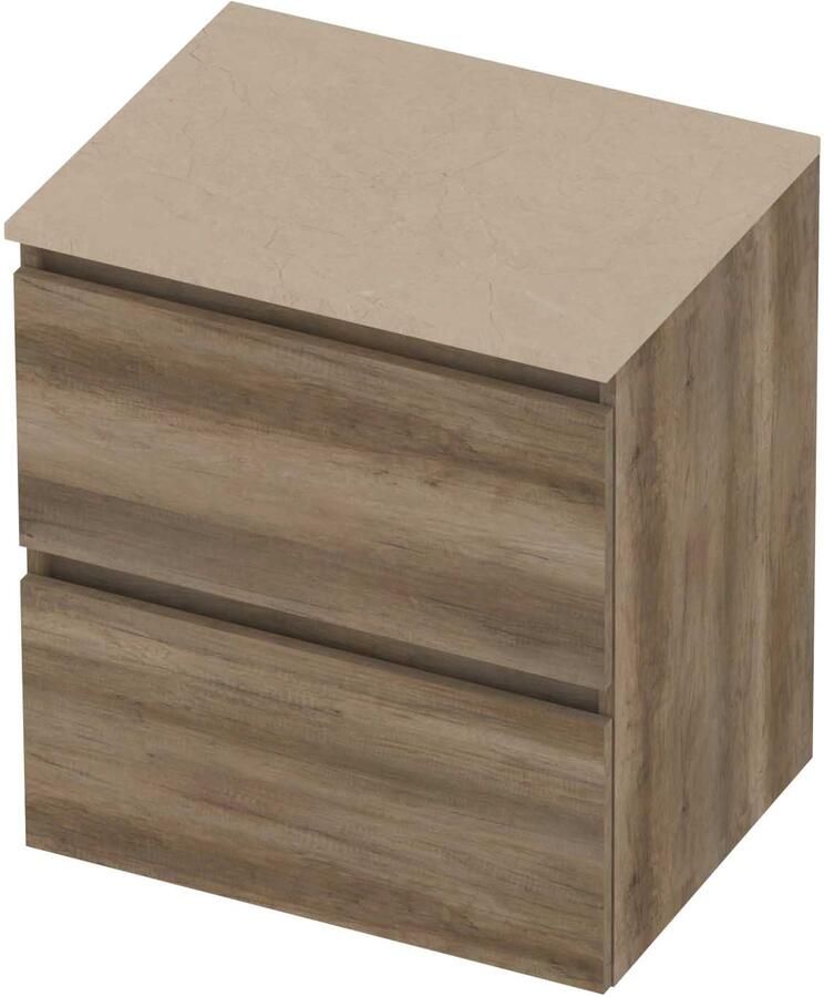 Basic-Line Deck 46 Badmeubelset Greeploos 60x46x66 cm Scotch Oak Sand Stone