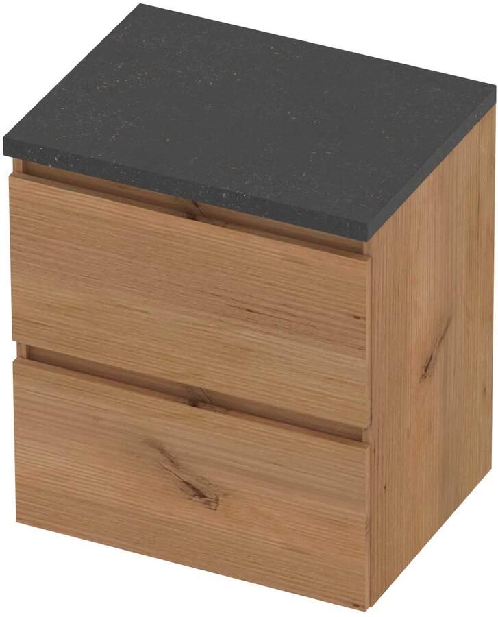 Basic-Line Deck 46 Badmeubelset Greeploos 60x46x66 cm Whisky Oak Blue Stone