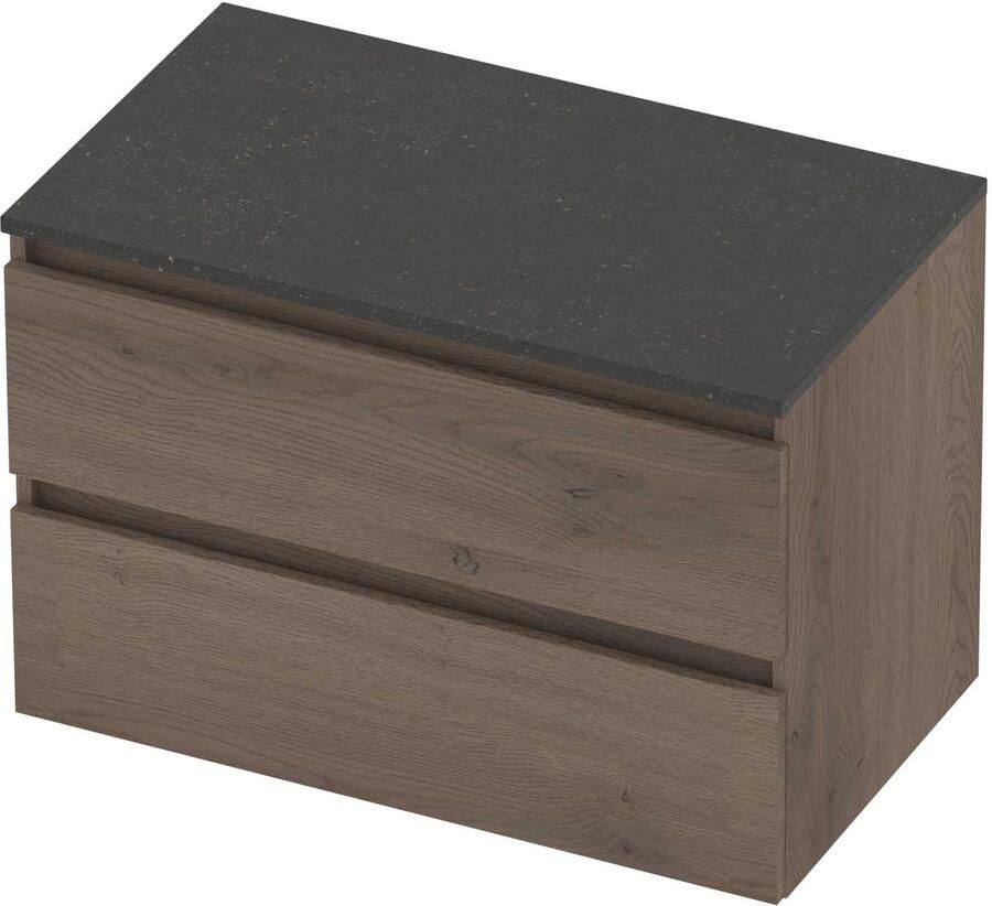 Basic-Line Deck 46 Badmeubelset Greeploos 80x46x58 cm Dusk Oak Blue Stone