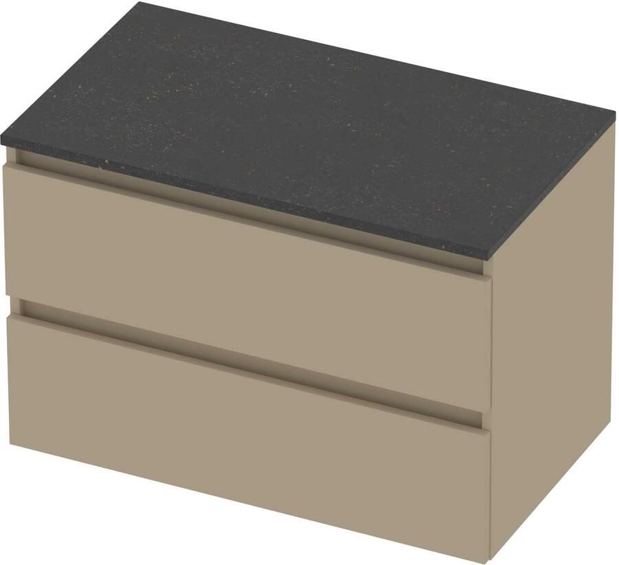Basic-Line Deck 46 Badmeubelset Greeploos 80x46x58 cm Mat Beige Blue Stone