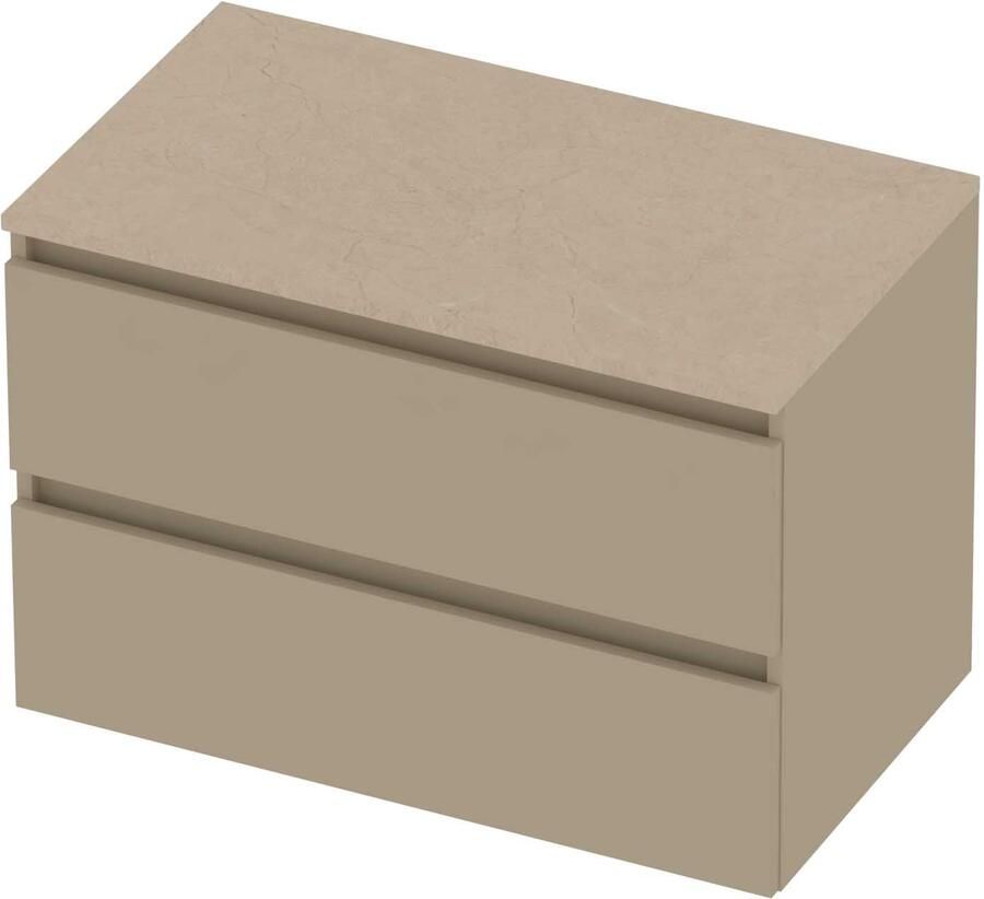 Basic-Line Deck 46 Badmeubelset Greeploos 80x46x58 cm Mat Beige Sand Stone
