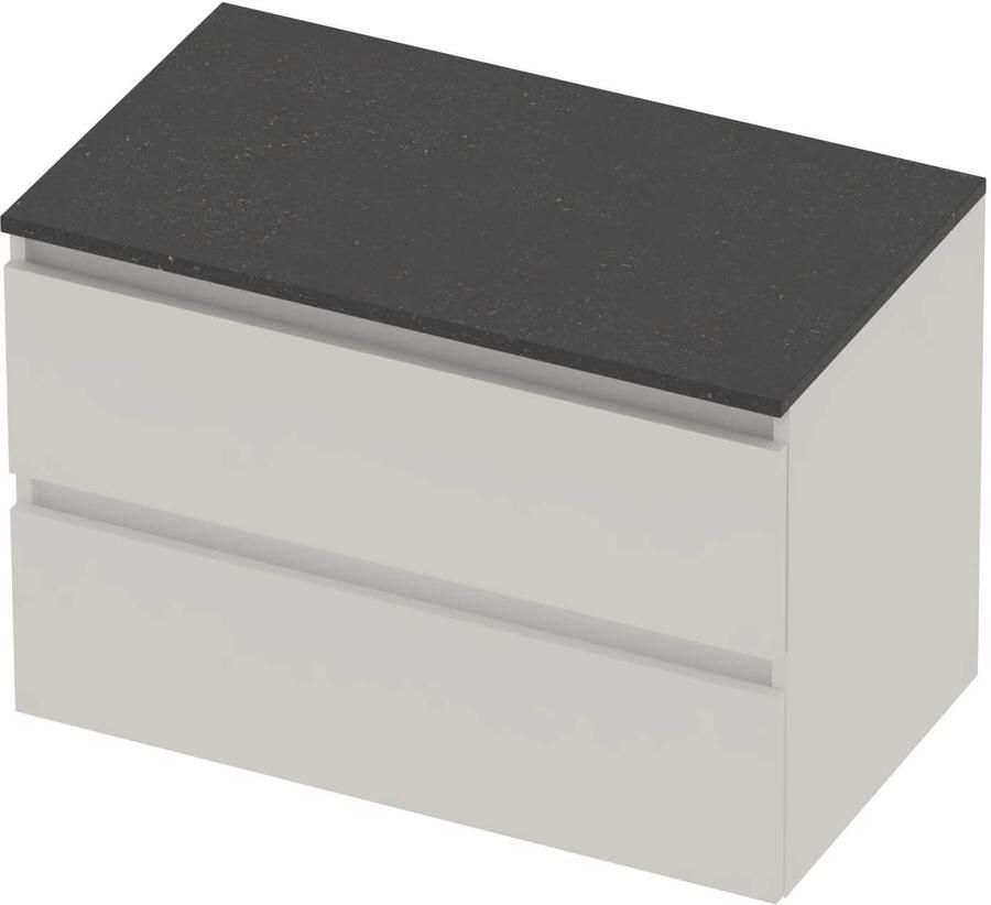 Basic-Line Deck 46 Badmeubelset Greeploos 80x46x58 cm Mat White Blue Stone