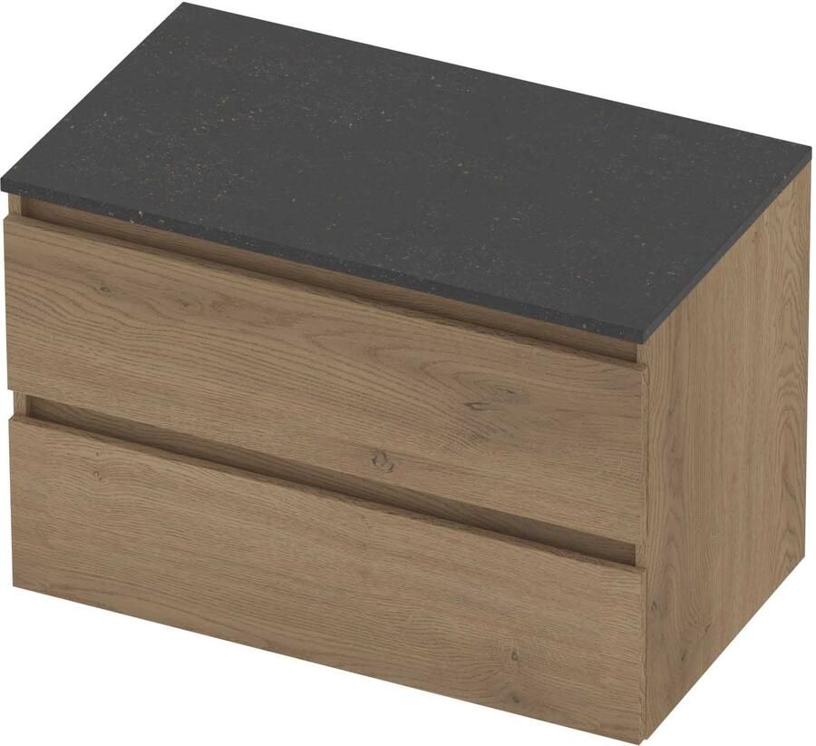 Basic-Line Deck 46 Badmeubelset Greeploos 80x46x58 cm Pure Oak Blue Stone