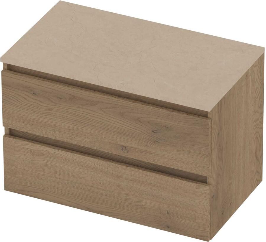 Basic-Line Deck 46 Badmeubelset Greeploos 80x46x58 cm Pure Oak Sand Stone