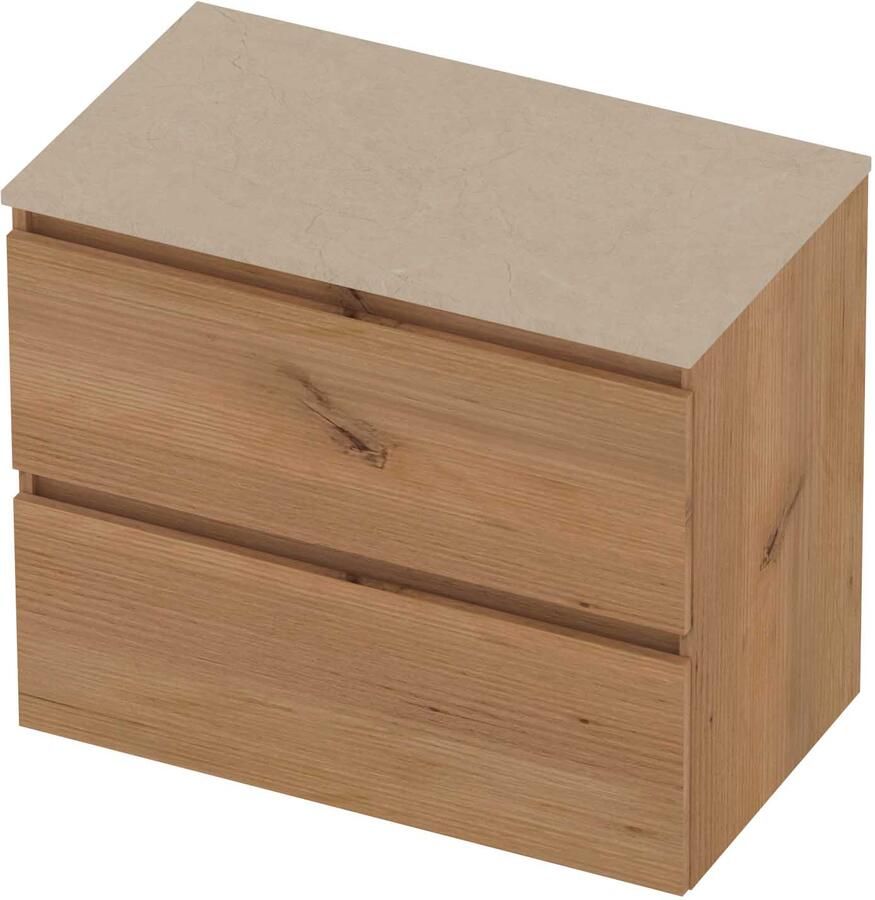 Basic-Line Deck 46 Badmeubelset Greeploos 80x46x66 cm Whisky Oak Sand Stone