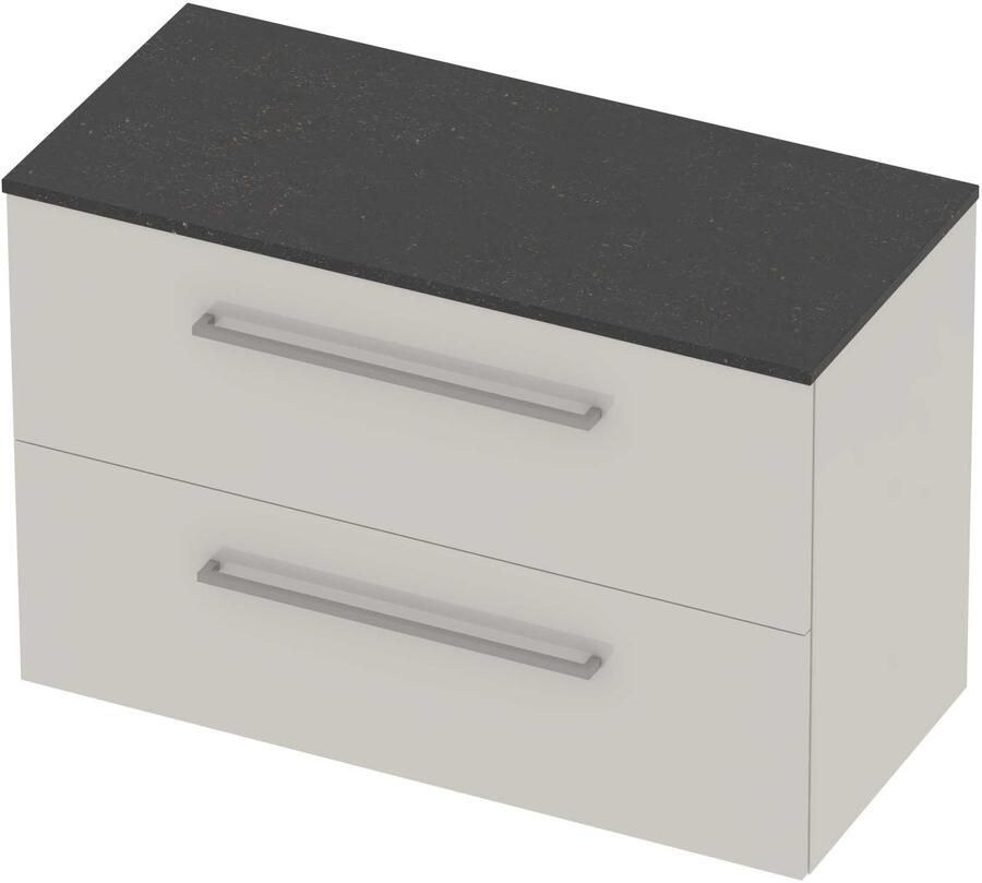 Basic-Line Deck 46 Badmeubelset Voor Grepen 100x46x66 cm Ice White Blue Stone