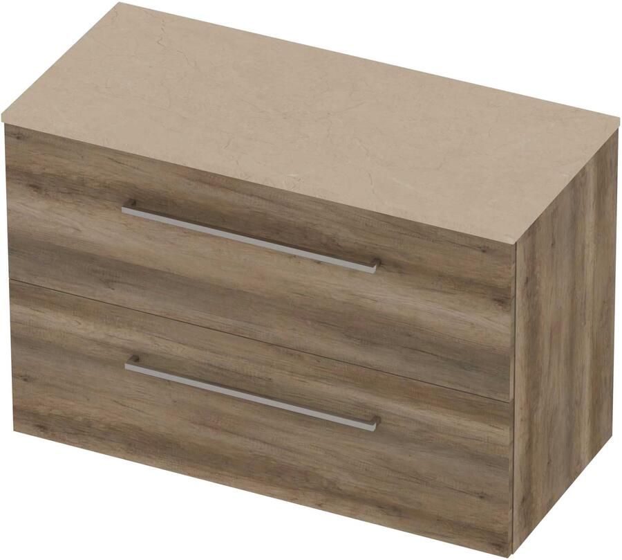 Basic-Line Deck 46 Badmeubelset Voor Grepen 100x46x66 cm Scotch Oak Sand Stone