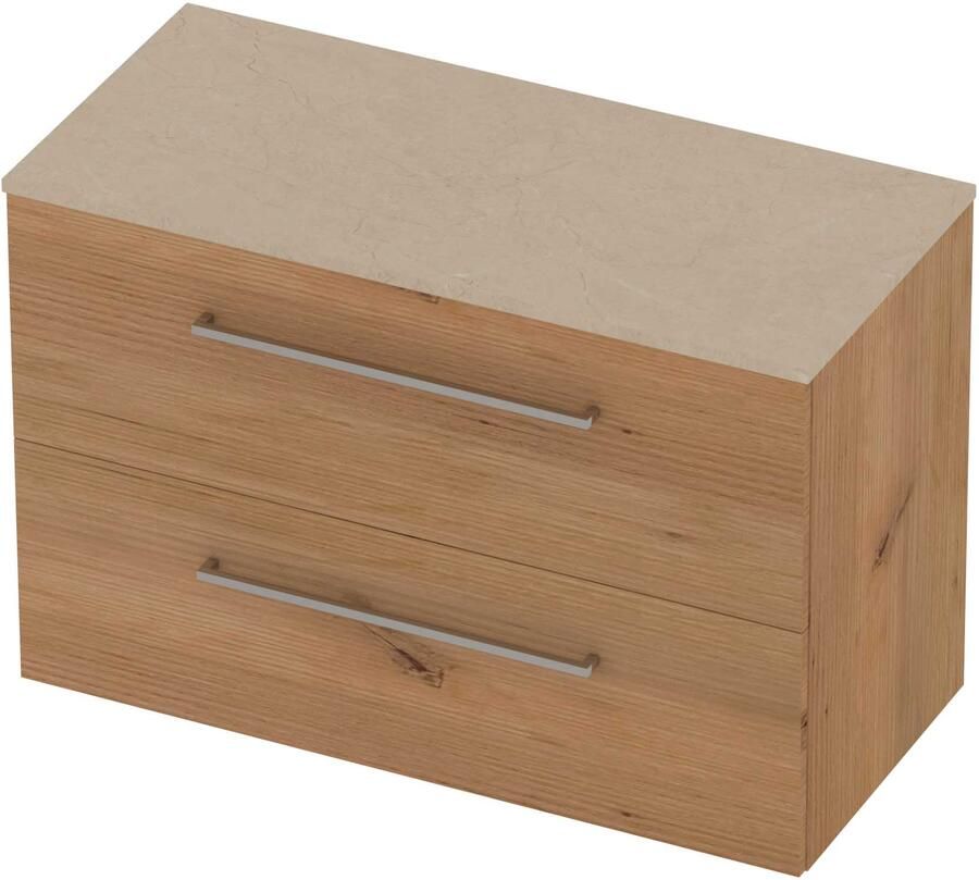 Basic-Line Deck 46 Badmeubelset Voor Grepen 100x46x66 cm Whisky Oak Sand Stone