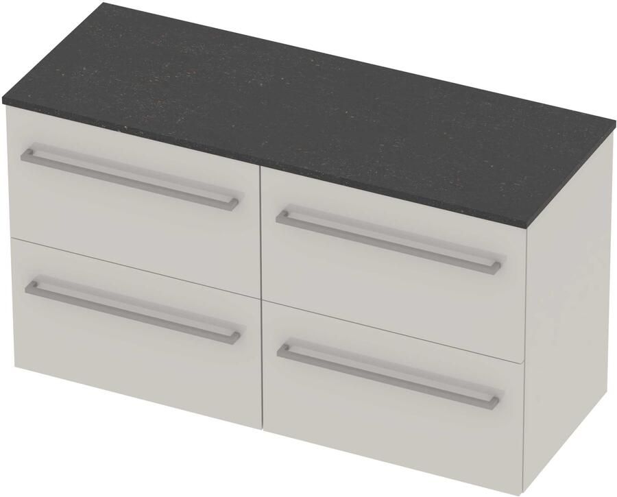 Basic-Line Deck 46 Badmeubelset Voor Grepen 120x46x66 cm D46bsdhw2x60 Ice White Blue Stone