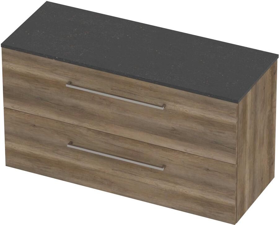 Basic-Line Deck 46 Badmeubelset Voor Grepen 120x46x66 cm D46BSDSO120 Scotch Oak Blue Stone