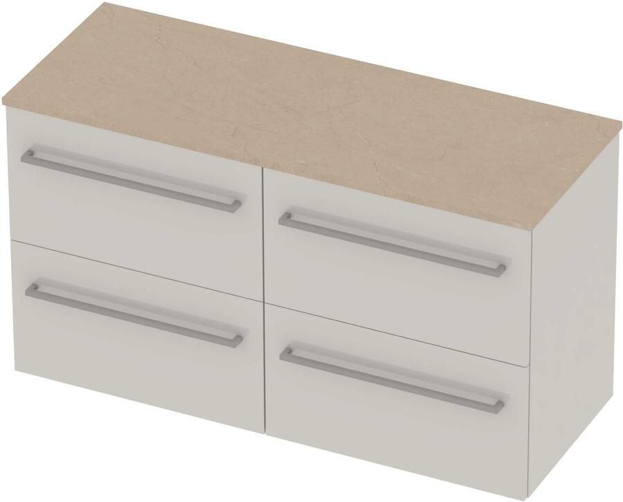 Basic-Line Deck 46 Badmeubelset Voor Grepen 120x46x66 cm D46ssdhw2x60 Ice White Sand Stone